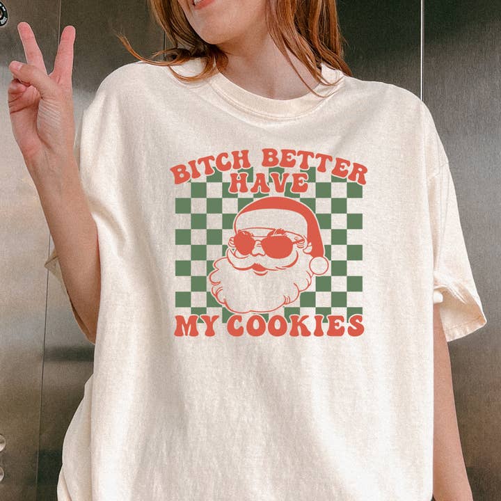 Christmas Shirt, Trendy Christmas Shirts, Rocker Santa for wholesale by Bash