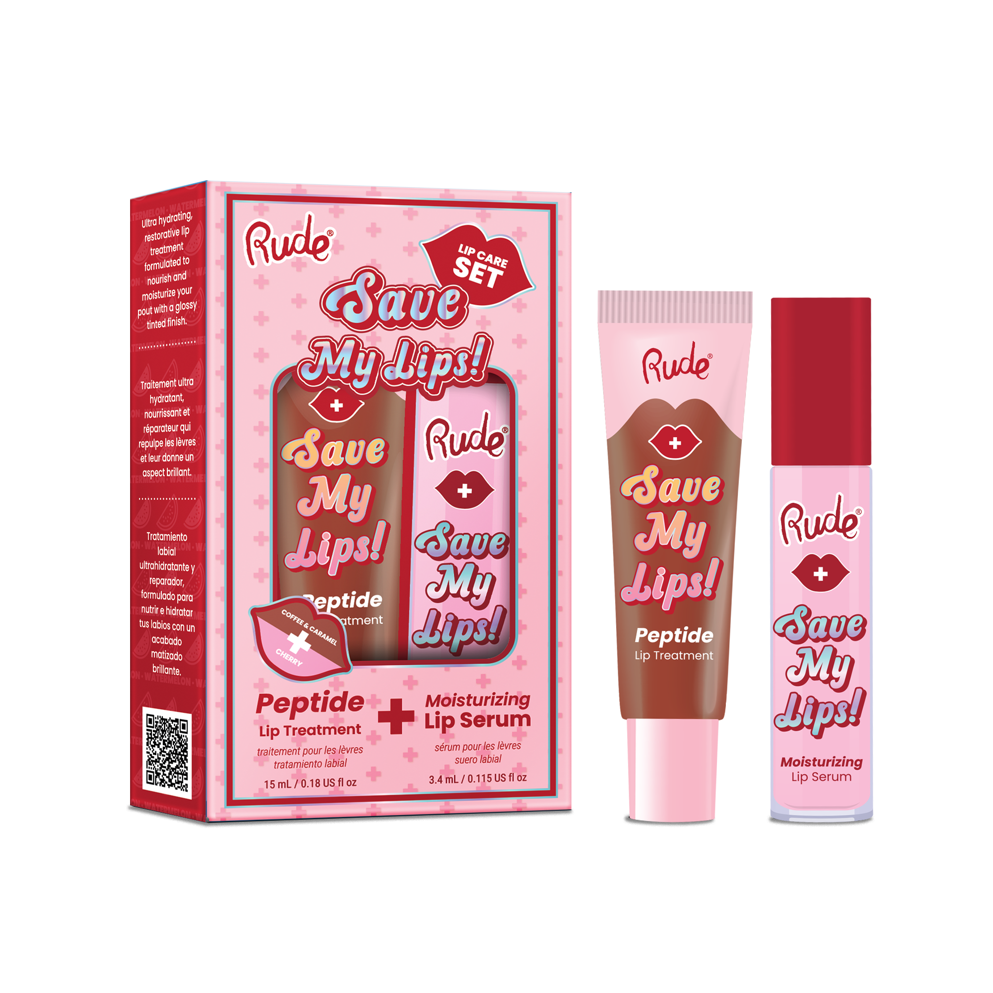 Rude Cosmetics - Vente Brillants à lèvres et gloss - Ensemble de Soin des Lèvres Combo Save My Lips1