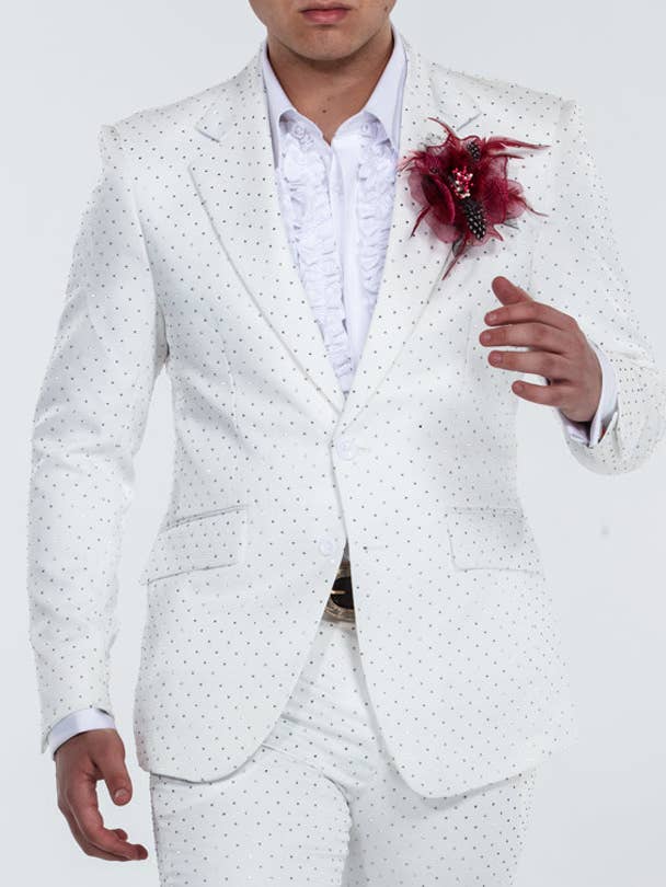 rhinestone suit white for wholesale by Angelino