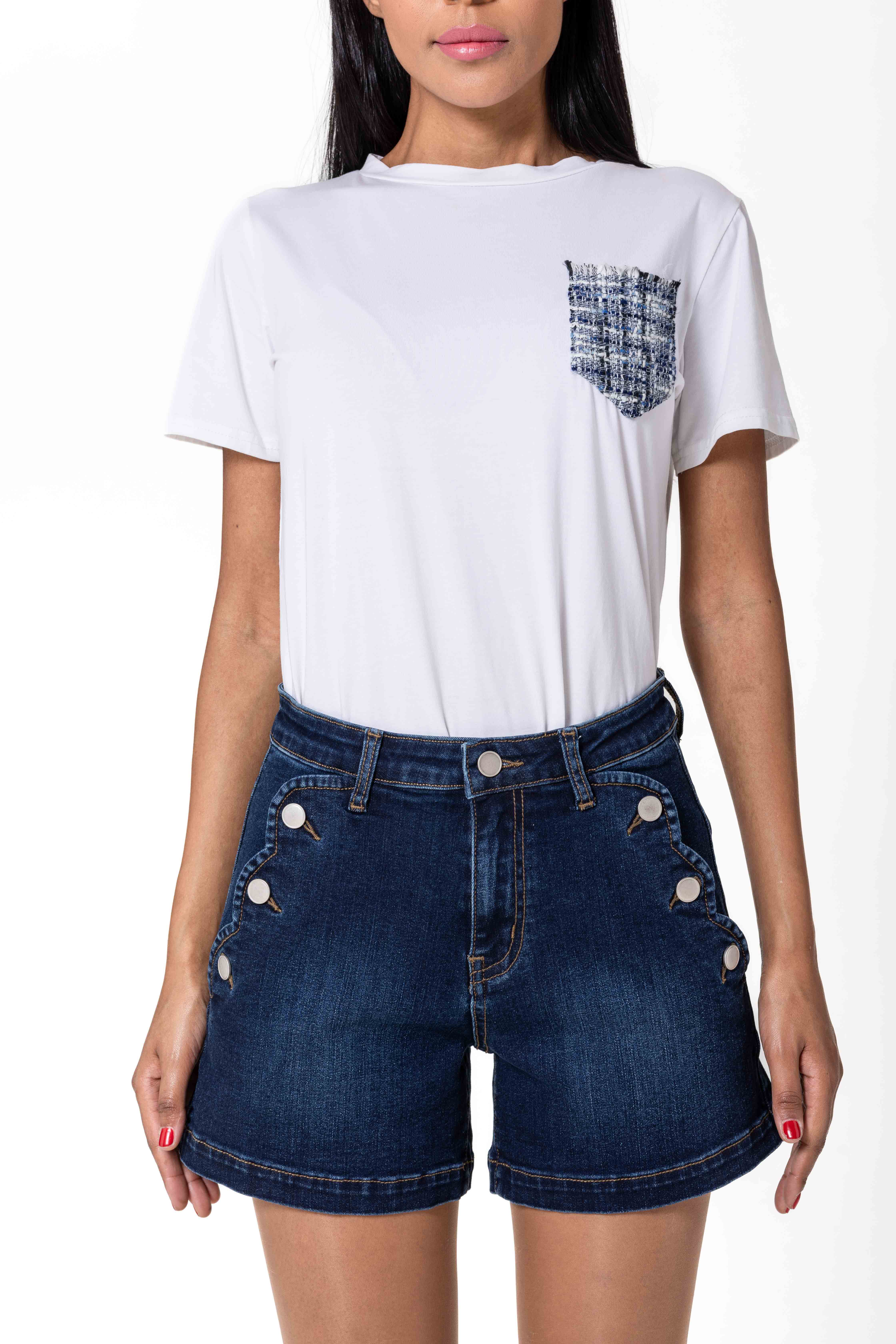 Nina Carter - Wholesale Shorts - Women's - Denim High Waisted Stretch Denim Shorts P20617