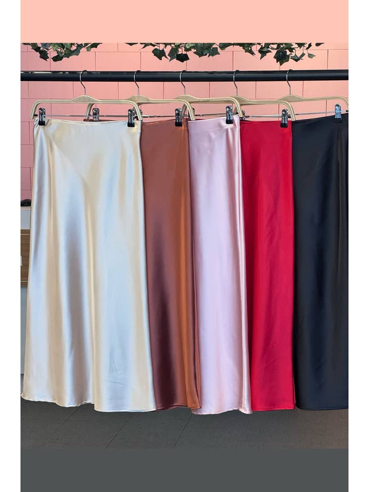 If She Loves - Wholesale Skirt - Women's - ISK1381 Aniston Slip Skirt Champagne