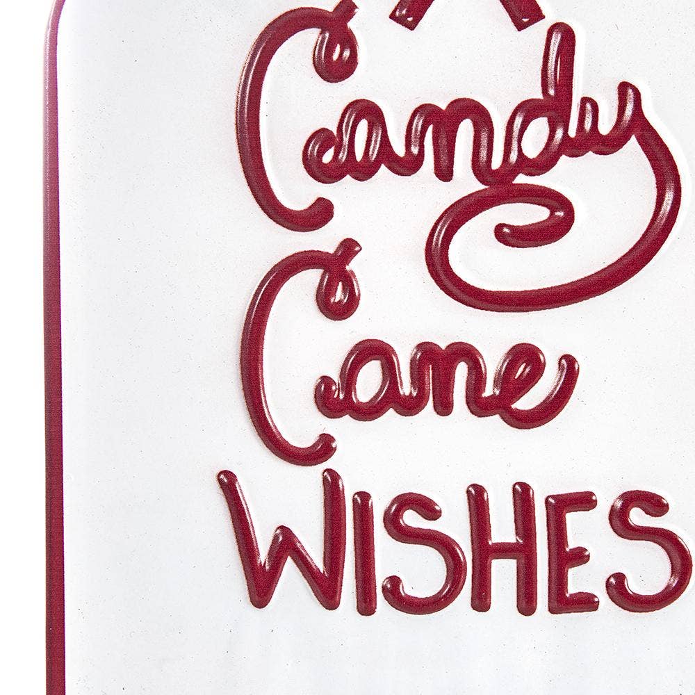 A&B Home Group Inc. - Wholesale Wall Sign - 7.5x9"H Candy Cane Wishes Iron Ornament3