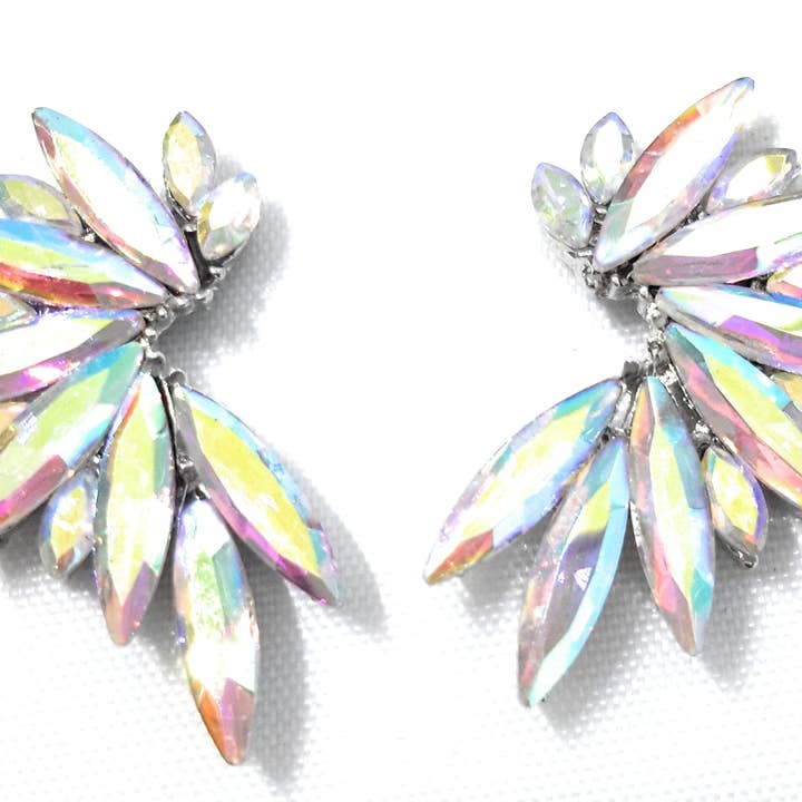 BRANDELIA - Wholesale Dangle Earrings - Brilliant Crystal Earrings · Rainbow, Silver1