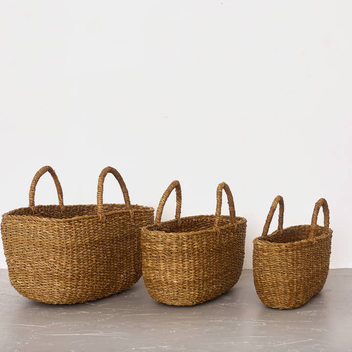 Will & Atlas - Wholesale Basket - Oval Gathering Basket, harvest, three sizes