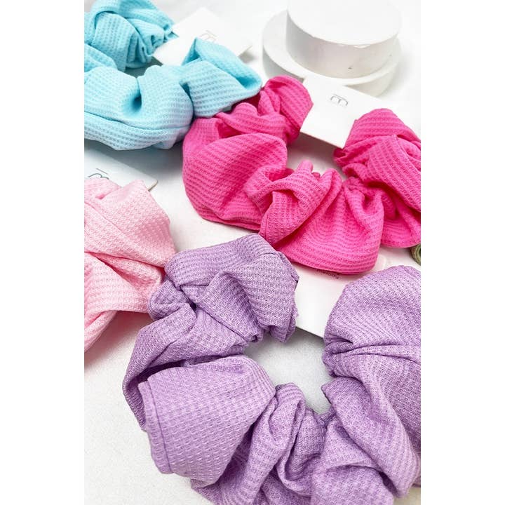 MIX COLOR Waffle Textured Soft Scrunchies for wholesale on Faire