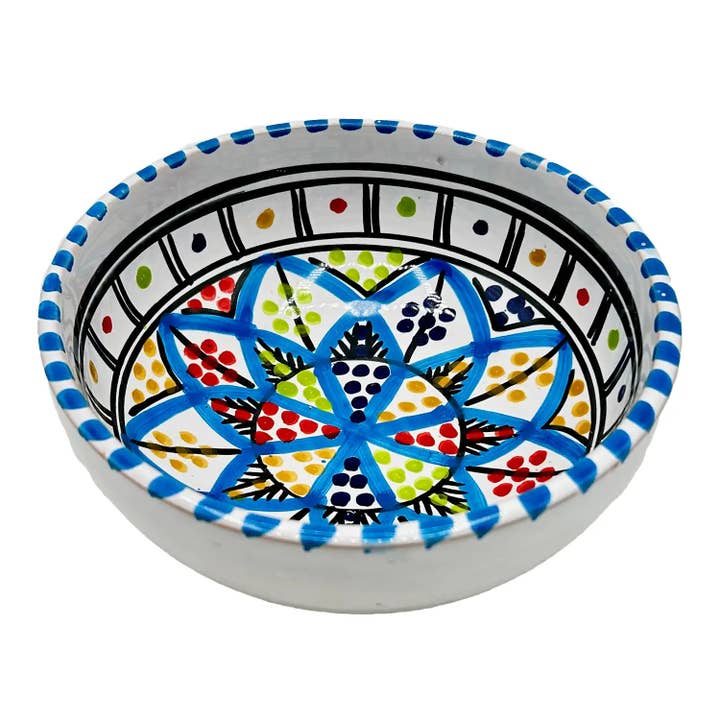Etnico del Mondo - Wholesale Decorative Plate/Dish/Bowl - Tunisian Decorated Ceramic Bowl Diameter 13 cm #41