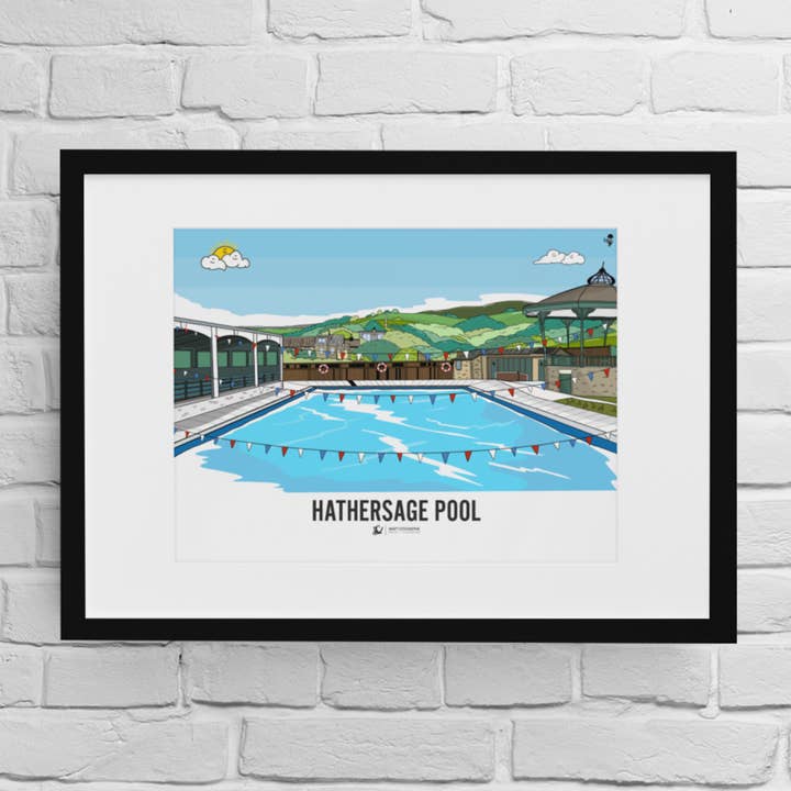 HATHERSAGE ZWEMBAD voor wholesale door Matt Cockayne Illustration