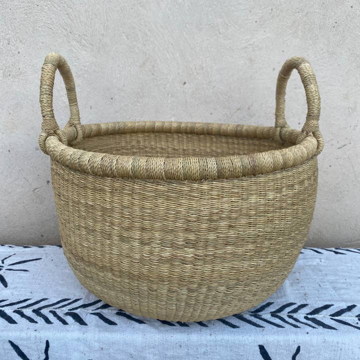 Cesta de mercado Bolga/Ghana (redonda grande) para venta al por mayor de ARA BOLGA BASKETS LLC