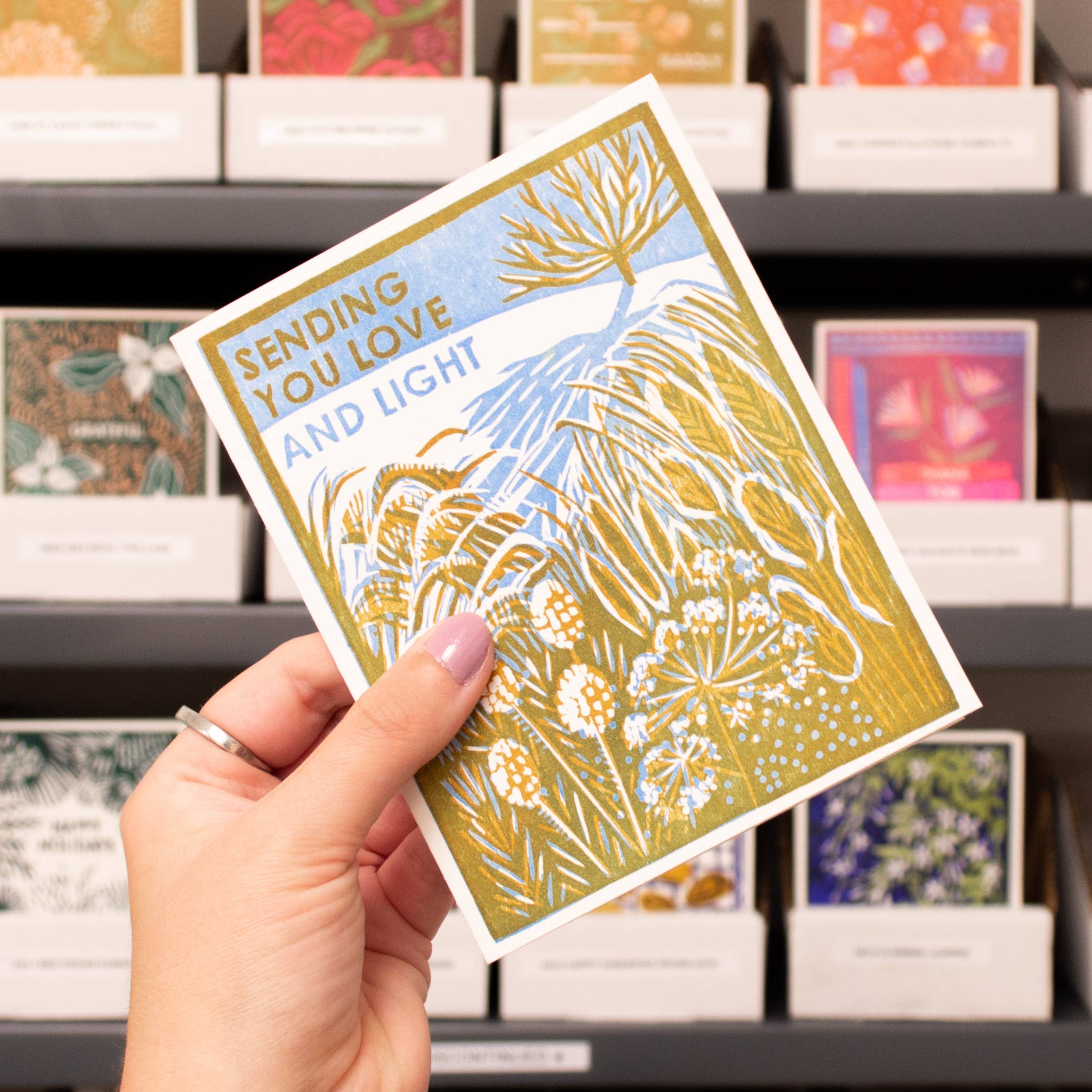 Heartell Press – wholesale Hanukkah card – Love and Light (Winter Garden) Hanukkah Card4