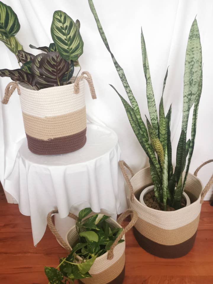 Neutral håndvævet kurv for engroshandel hos Casa Style