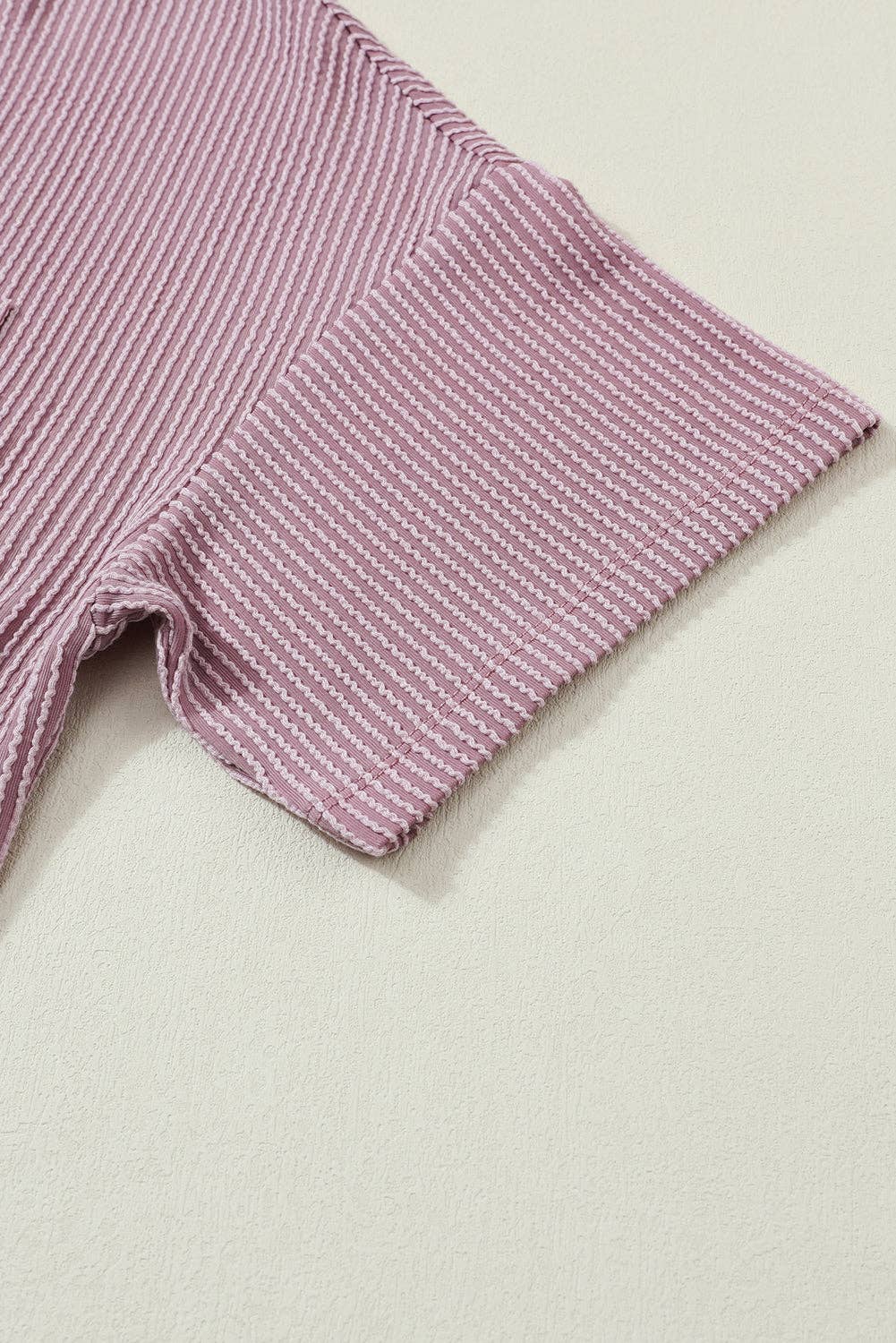 Lovesoft - Wholesale T-Shirt - Women's - Women's Valerian Corded V Neck Chest Pocket Loose T-shirt23