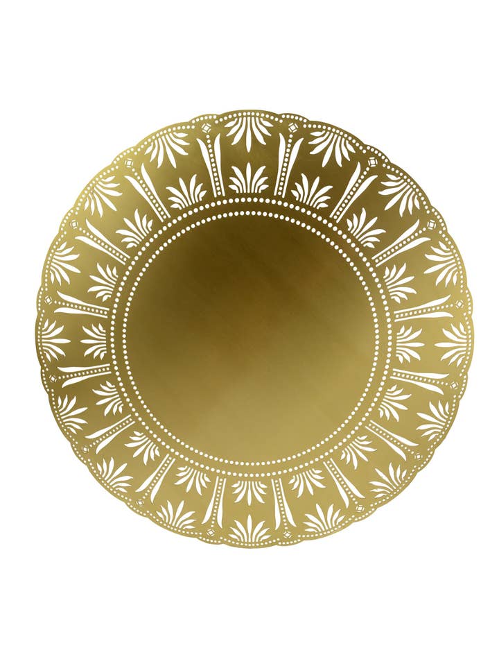 Palm Charger Plate – Handcrafted Brass Tabletop Decor for wholesale by Ariana Ost