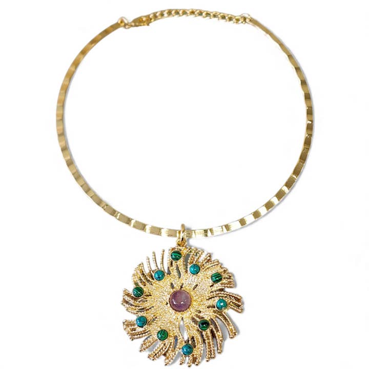 Collar Vintage de Reloj de Sol | Joyería Artesanal de Declaración para venta al por mayor de Bijoux Envie Statement Jewelry