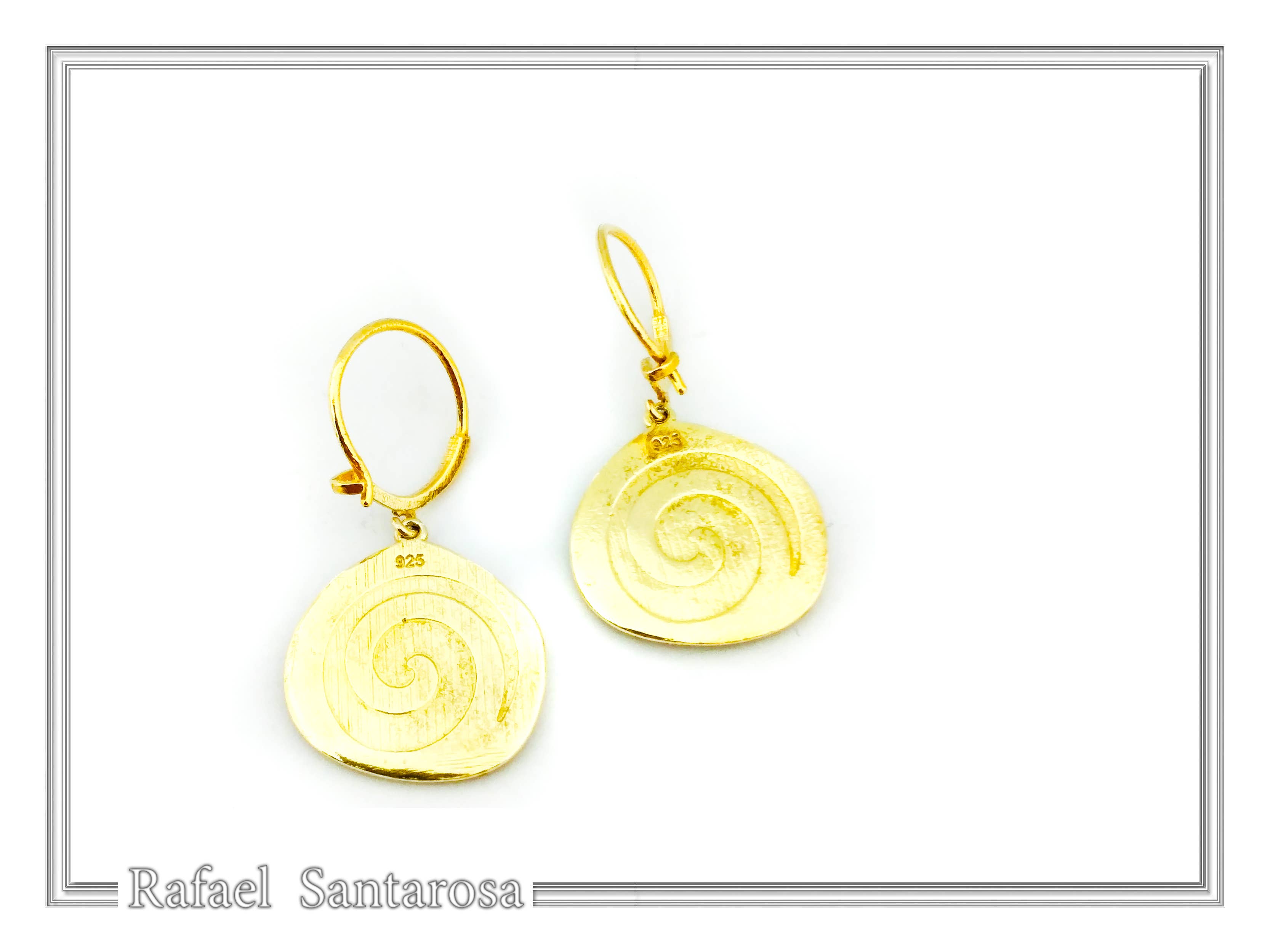 RAFAEL SANTAROSA - Wholesale Hangende/ronde oorbellen - Phaistos oorbellen met munt en munt uit het oude Griekenland.1