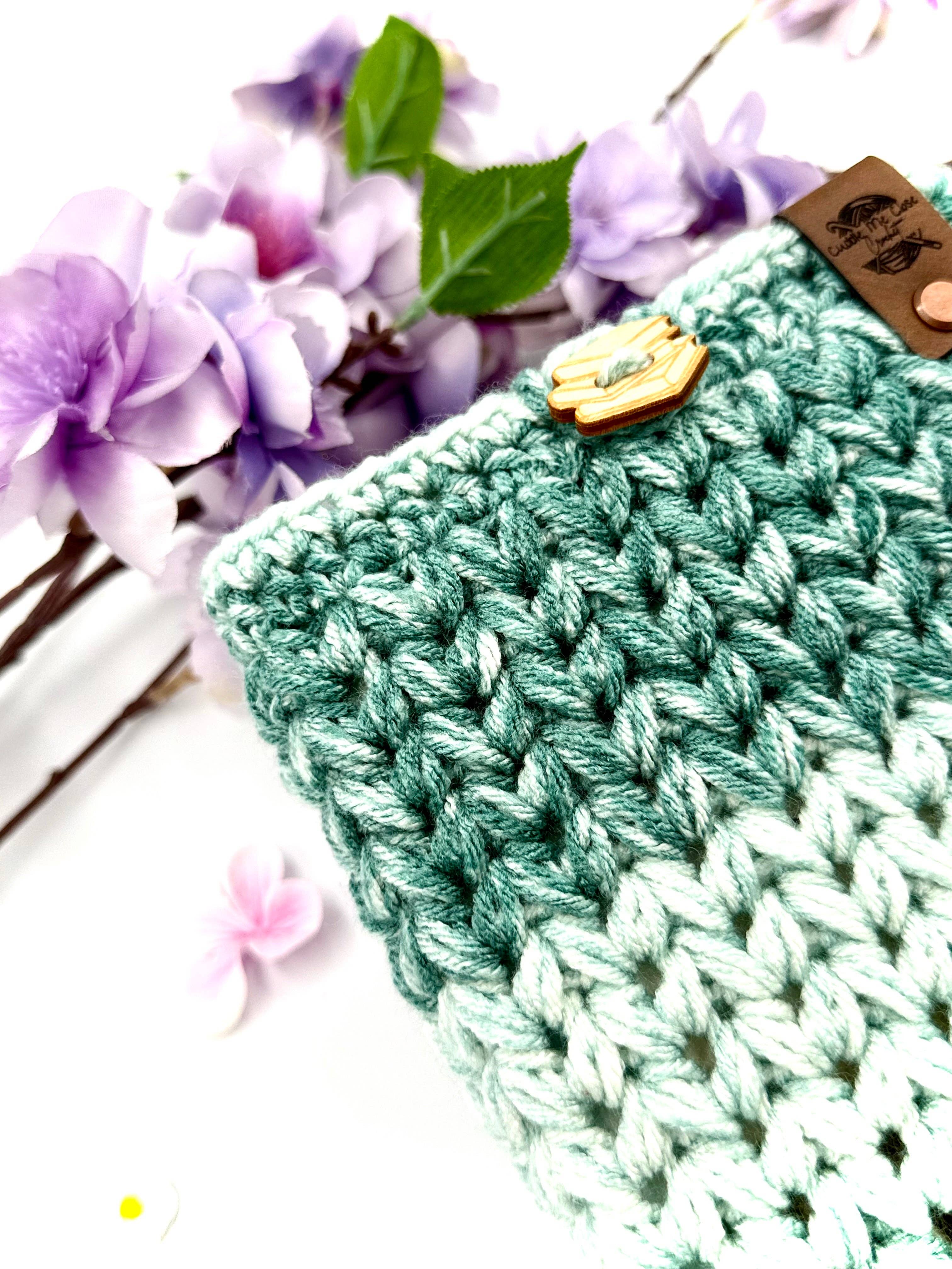 Cuddle Me Close Crochet - Wholesale Book Cover - Teal Stripe Small Book Sleeve3