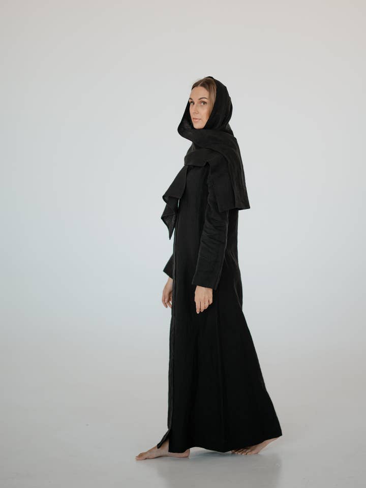 Linen Abaya And Hijab CMU030 for wholesale by Unique Linen