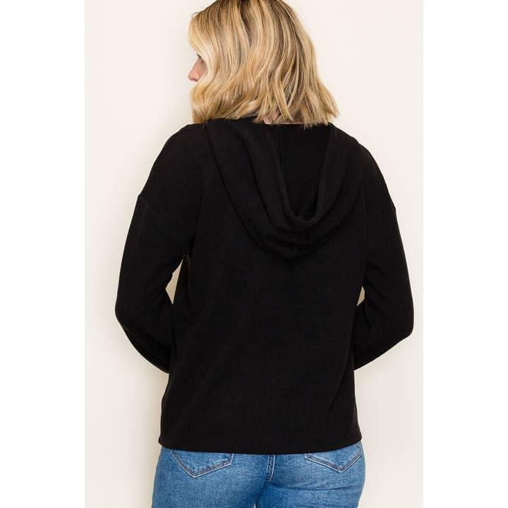 STACCATO - Wholesale Knit Top - Women's - SOLID TEXTURED HOODIE PULLOVER10