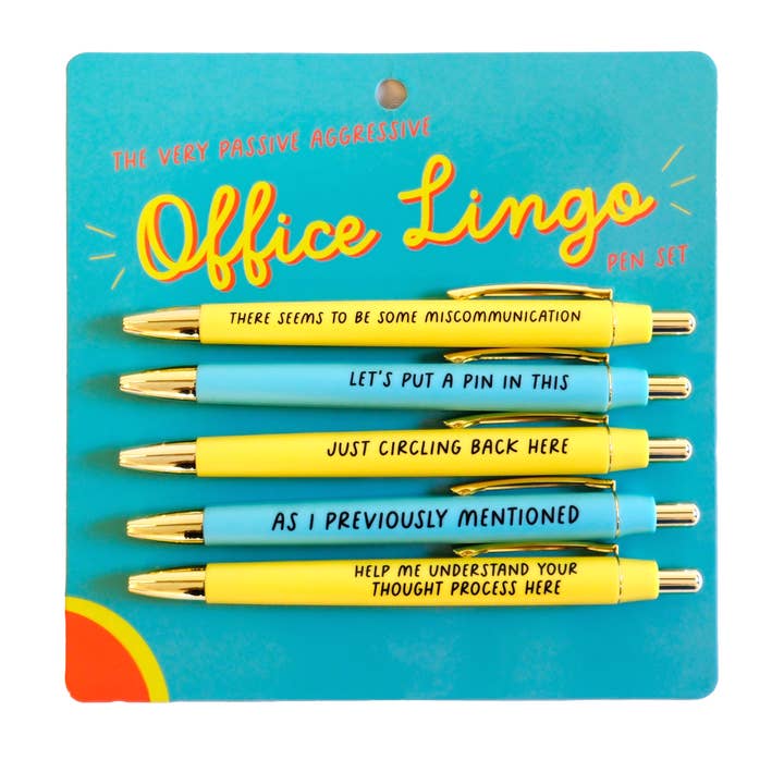 The (Very Passive Aggressive) Office Lingo Pen Set (funny) for wholesale by FUN CLUB