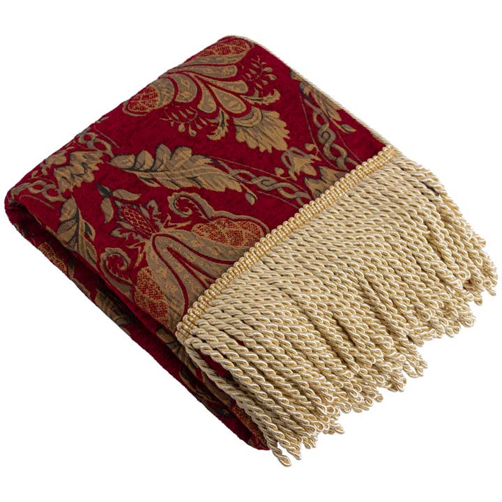 Shiraz Traditional Jacquard Throw Burgundy for wholesale on Faire