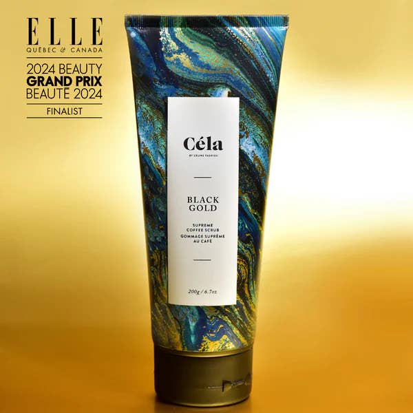 Black Gold Coffee Scrub for wholesale by Céla by Celine Tadrissi