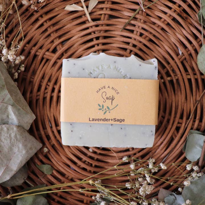 Lavender+ Sage soap bar for wholesale by Have a Nice Soap