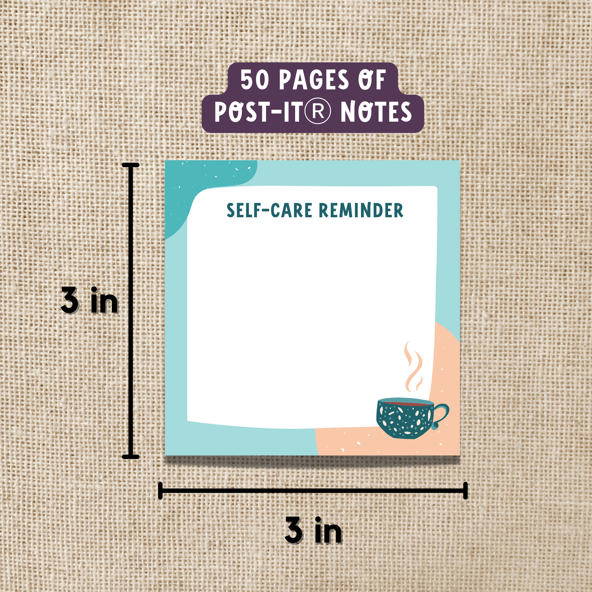 Kingdom of Threads - Wholesale Sticky Notes - Self Care Reminder Sticky Notes1
