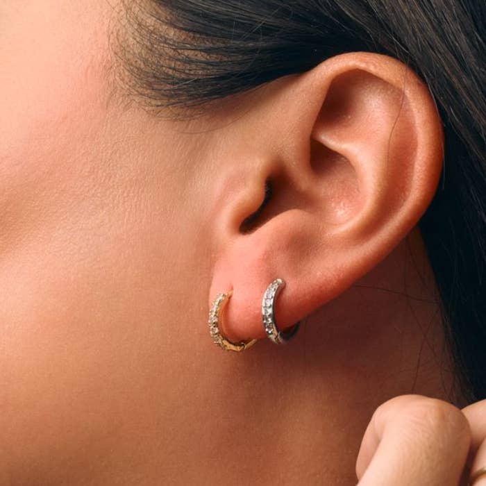 Nikki Smith Designs - Wholesale Huggie Earrings - Silver Crystal Huggies-Waterproof1