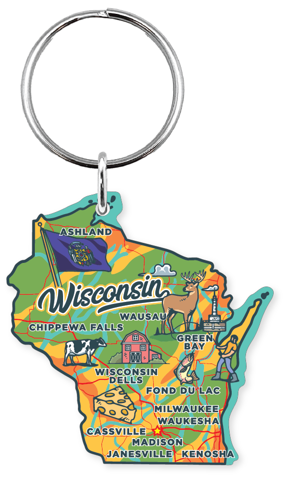 Morris Magnets - Wholesale Keychain - Unisex - Keychain - Wisconsin Across America 2.01