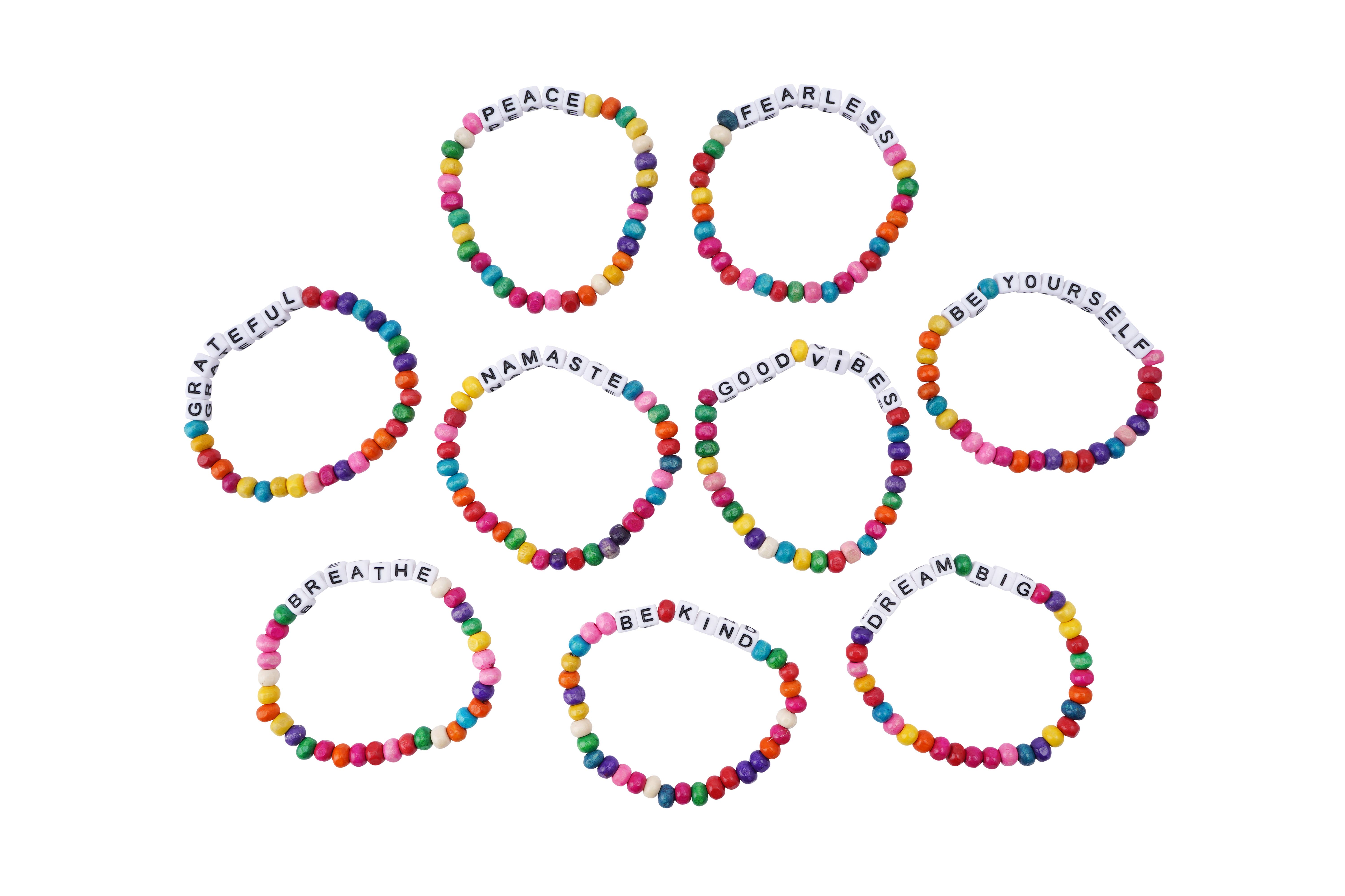 CGB Giftware - Vente Bracelet de perles - CGB Giftware - 10 bracelets slogan variés présentés5