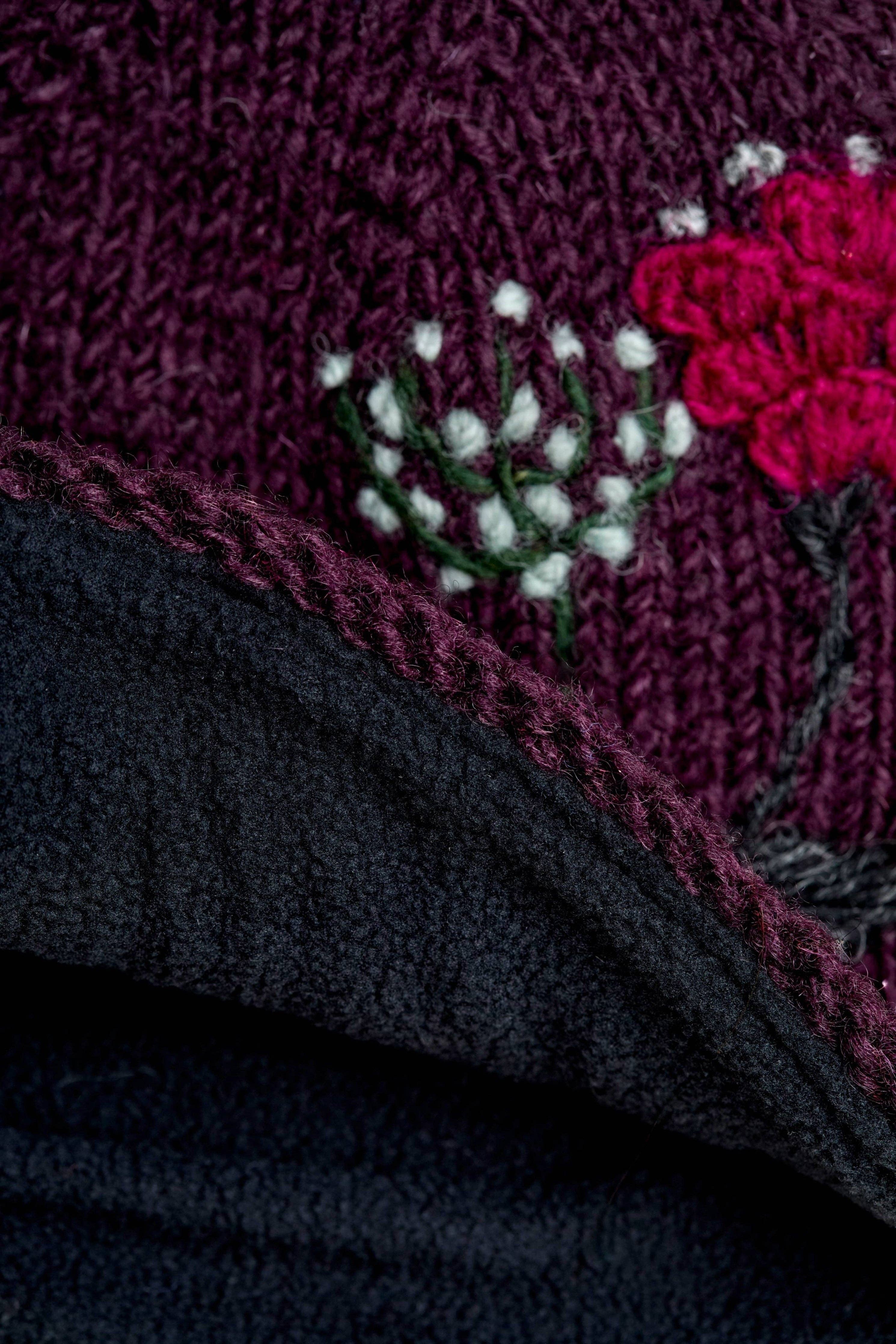 By Many Hands - Vente Bonnet – femme - Bonnet en maille prune foncé Therese1