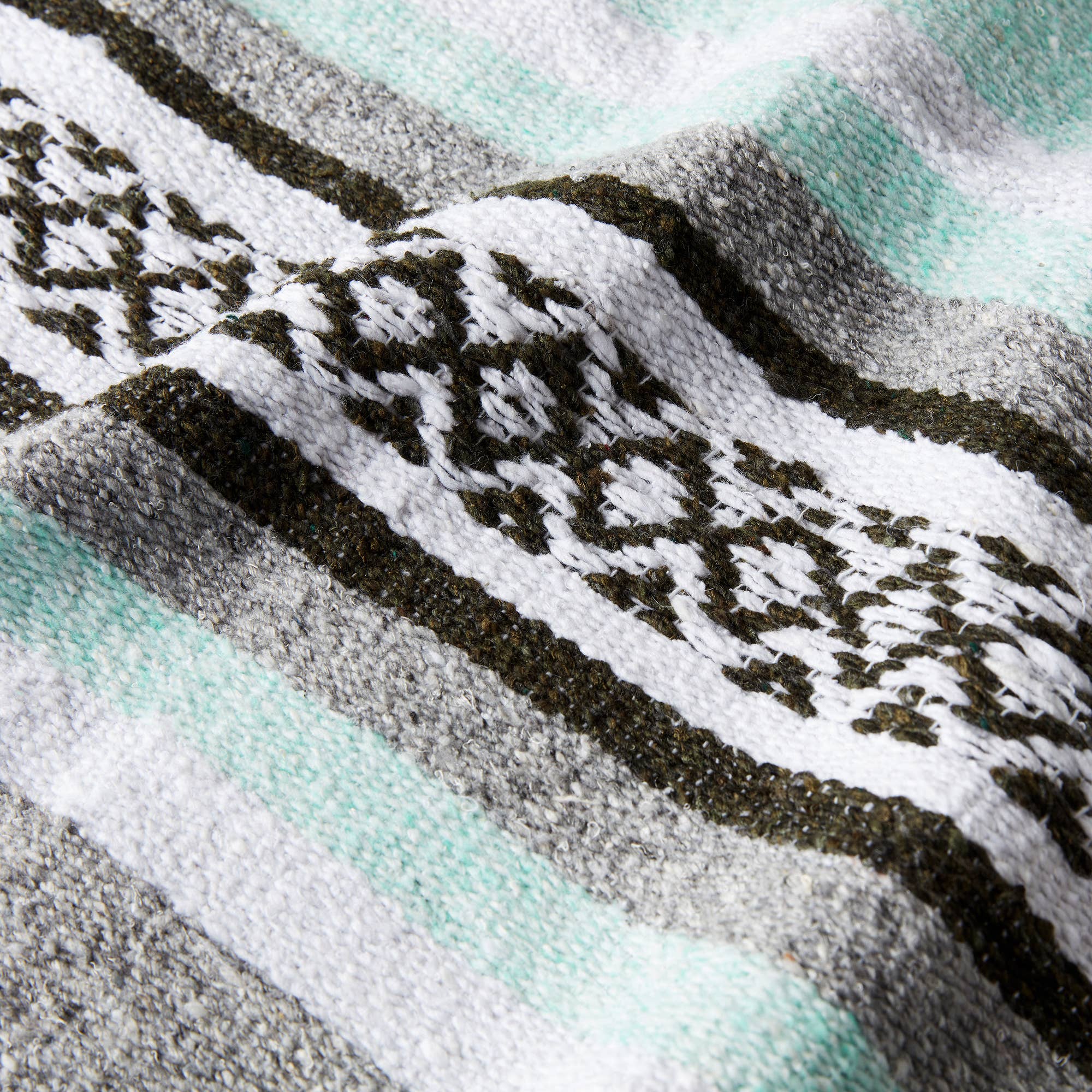 Laguna Beach Textile Company, LLC - Wholesale Throw Blanket - Mexican Serape Blanket - Mint and Gray2