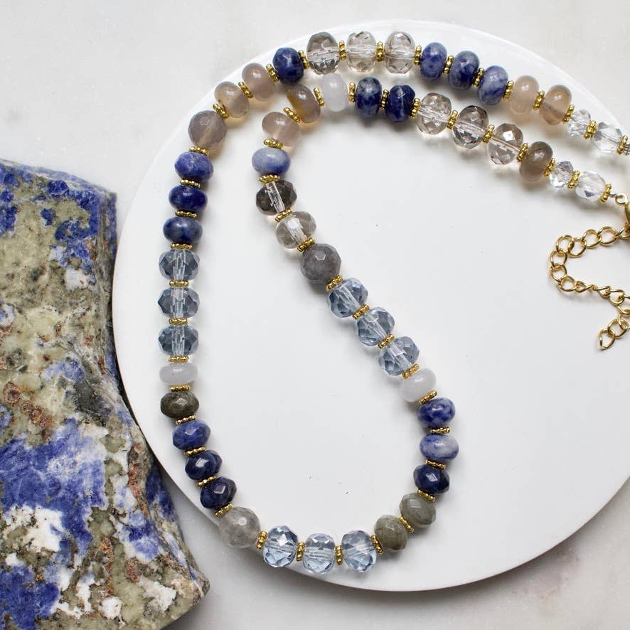 a.v. max – Colar com missangas/pérolas por atacado – Colar Gemma Medium Rondelle|16 Combinações de Pedras32