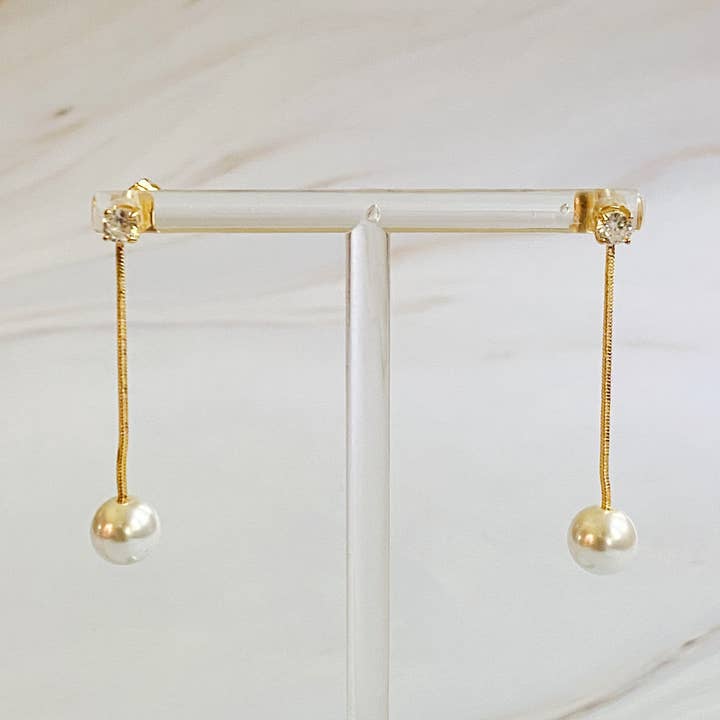 Ellison+Young - Wholesale Dangle Earrings - Dangling Pearl Earring2