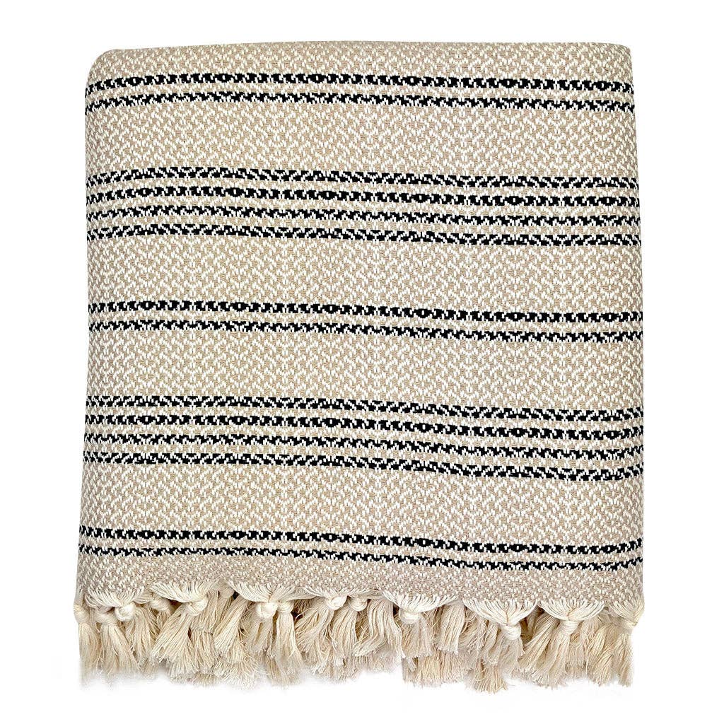 SLATE + SALT - Wholesale Throw Blanket - Woven Stripe Turkish Throw3