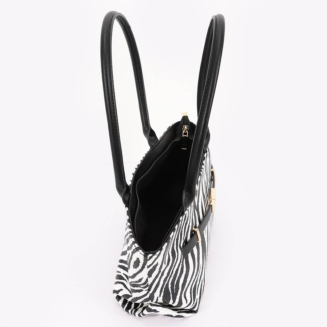 ZEB Zebra Print Faux Leather Shoulder Bag for wholesale on Faire5