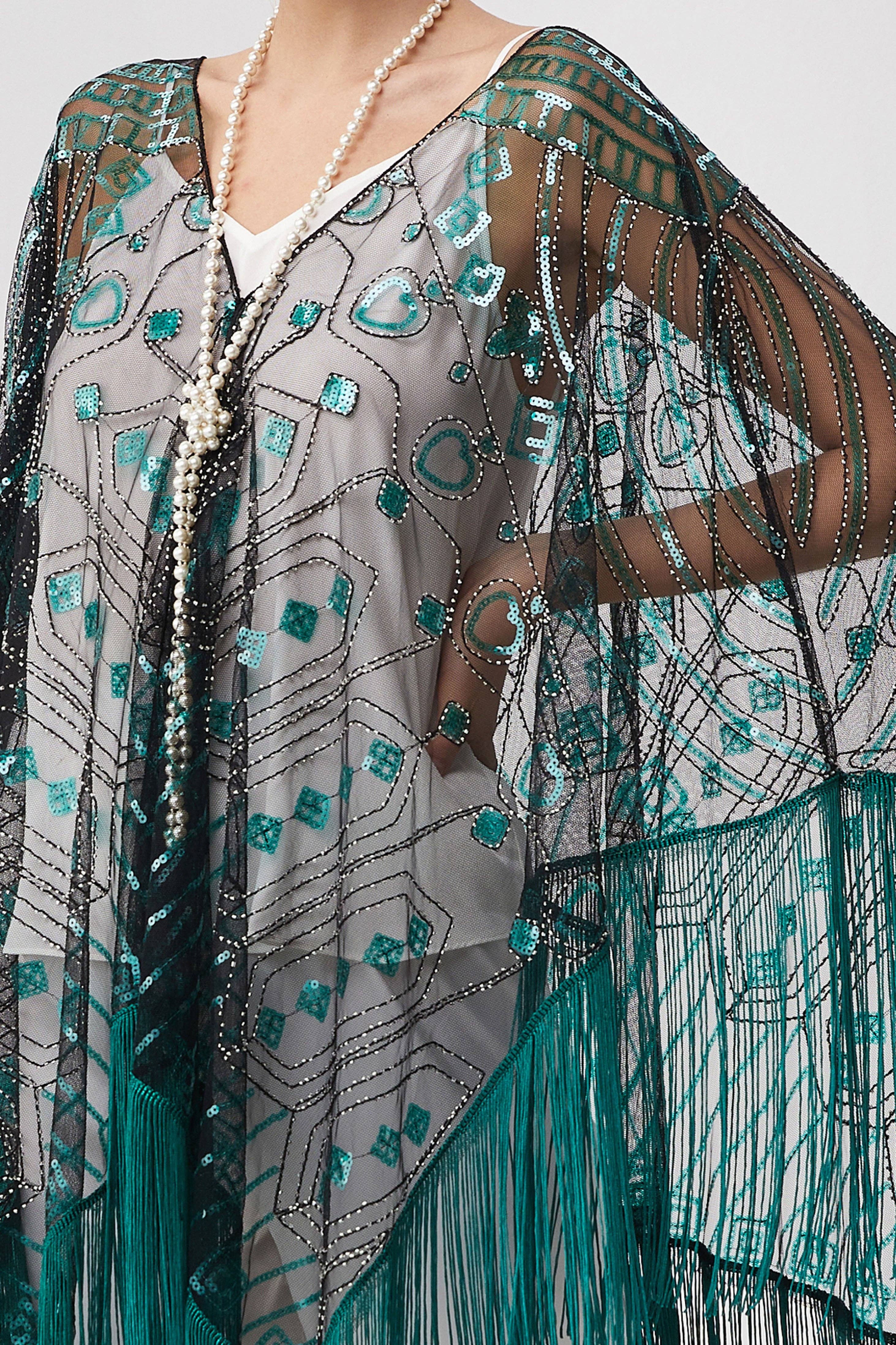 BABEYOND – wholesale Wrap – Women's – 1920s Knee Length Fringed Shawl21