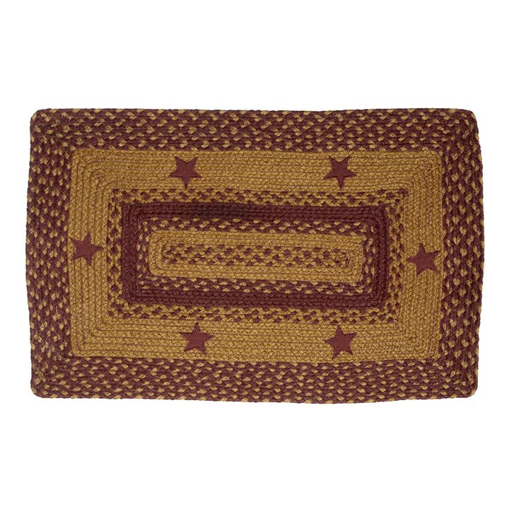 Alfombras de yute trenzado, diseño Star Burgundy JB112 (rectangular) para venta al por mayor de Accent Linen