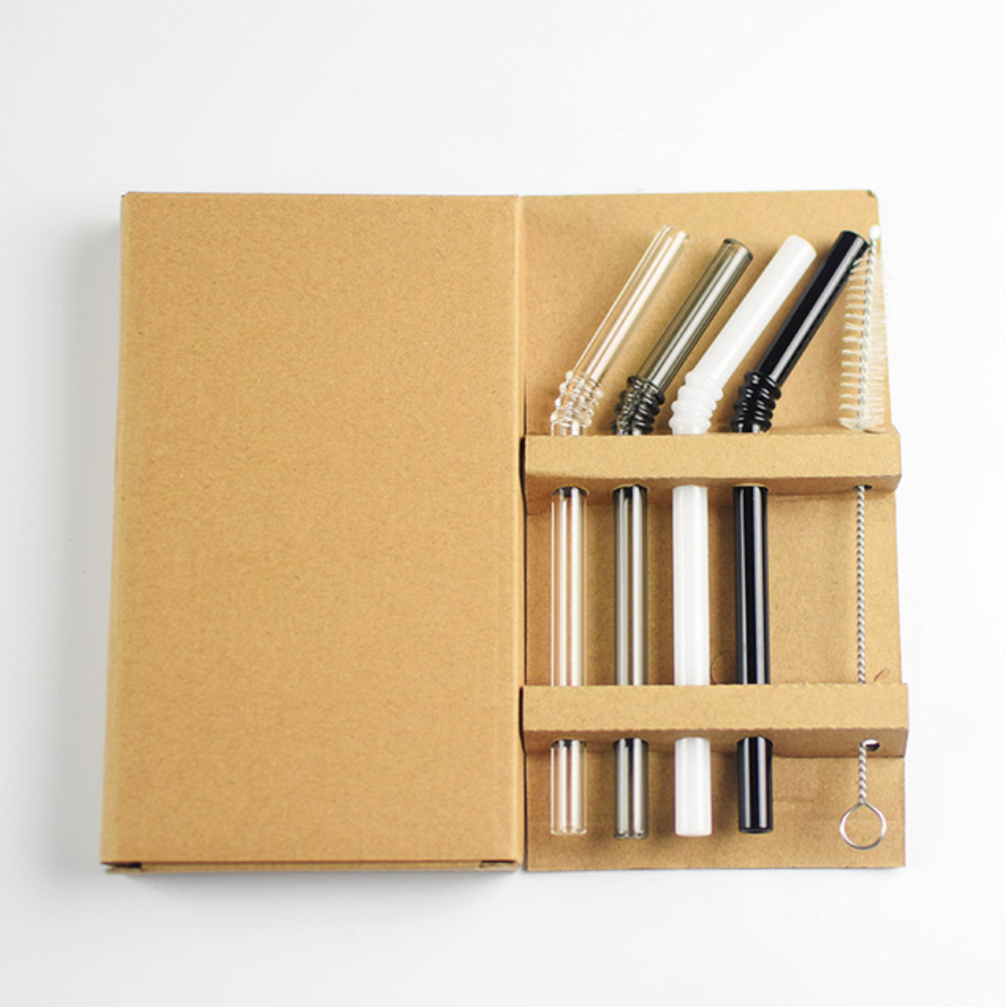 IVORE.GROUP (We cover All Import duty) - Wholesale Drinking Straw - 4Pcs/set 15cm Glass Straw with Brushes1