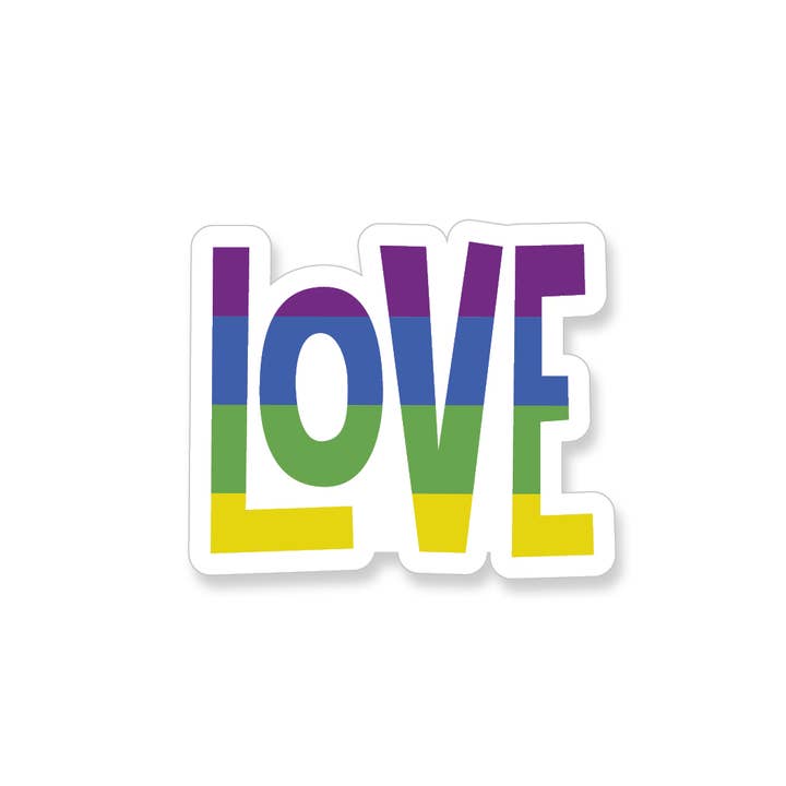 Rainbow Love Vinyl Sticker for wholesale by Apartment 2 Cards