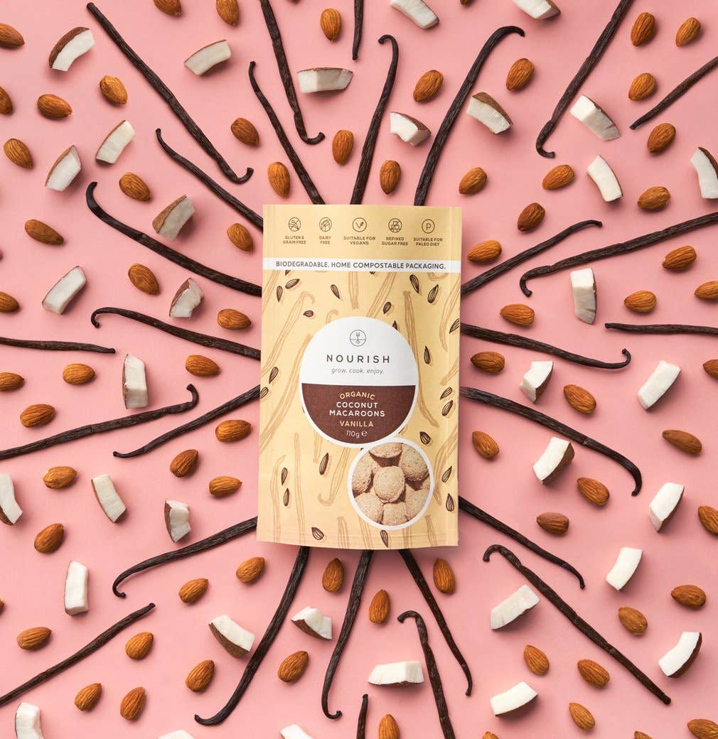 Nourish - Wholesale Cookie - Organic Vanilla Coconut Macaroons (110gm) Case of 10 NOUR0053