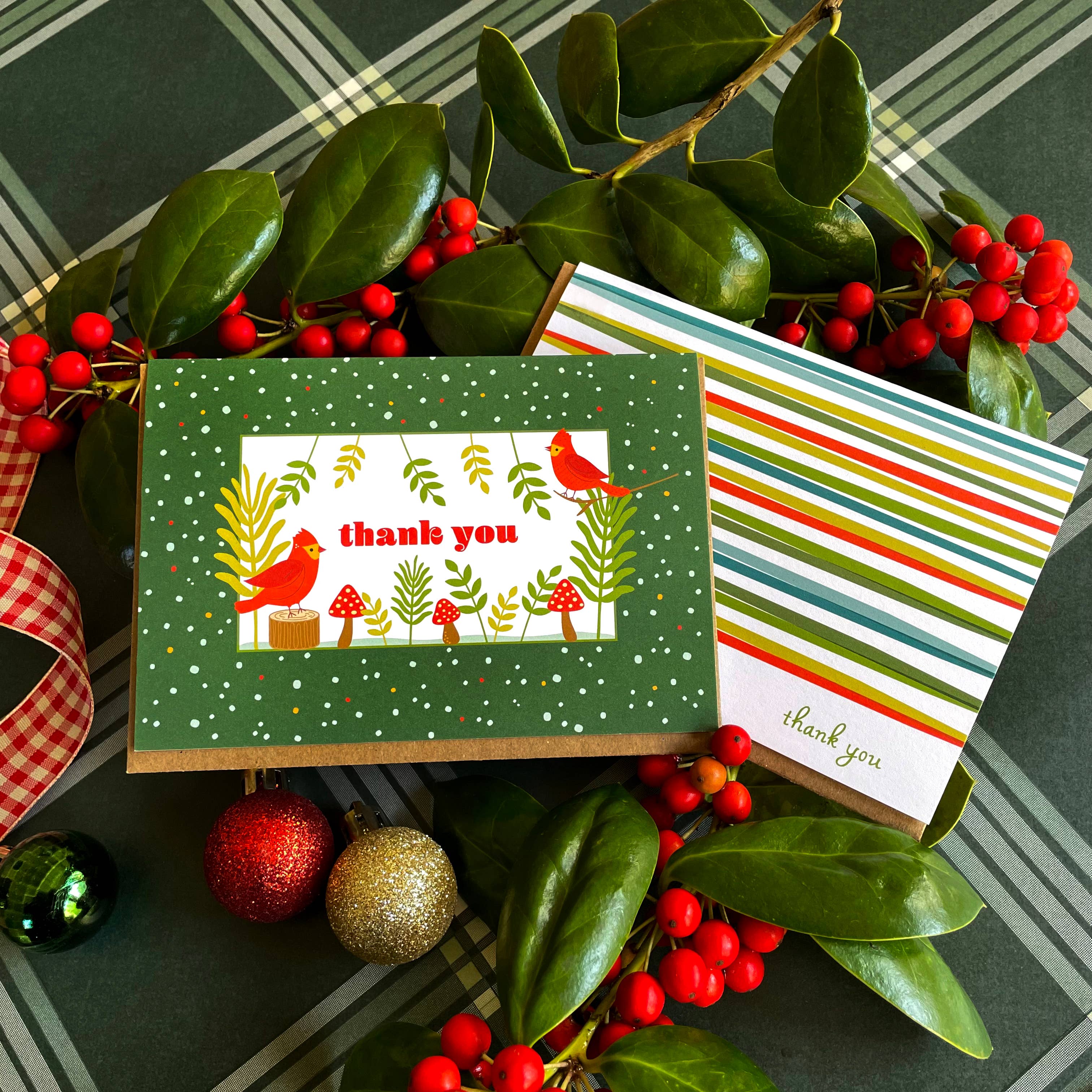 Night Owl Paper Goods – Großhandel Dankeskarten – Lebhafte Streifen Dankeskarten, Schachtel mit 6 Karten2