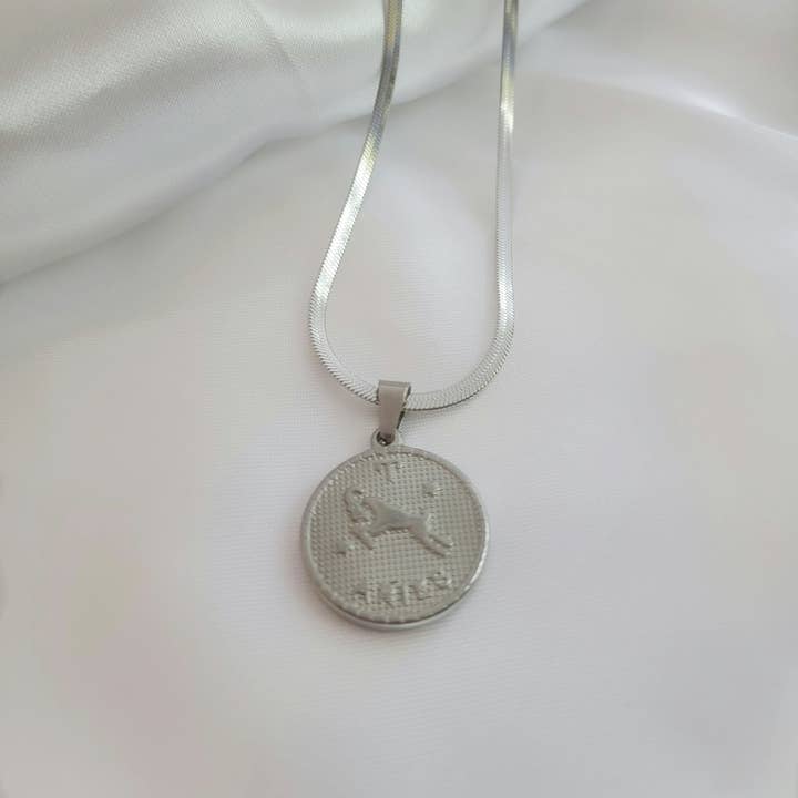 Aries Zodiac Coin Necklace for wholesale by The Casson Collection