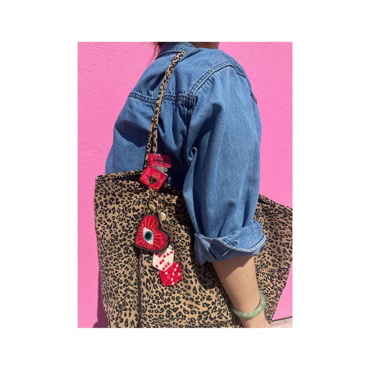 Solar Eclipse - Wholesale Keychain - Women's - Hand-painted Lucky Eye Heart Bag Charm + Keychain3