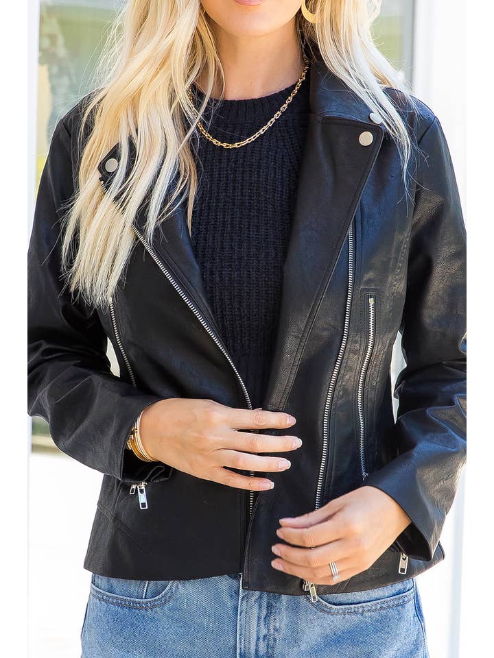 Sweet Lovely by Jen - Wholesale Leather Jacket - Women's - ESSENTIAL LEATHER RIDER JACKET25