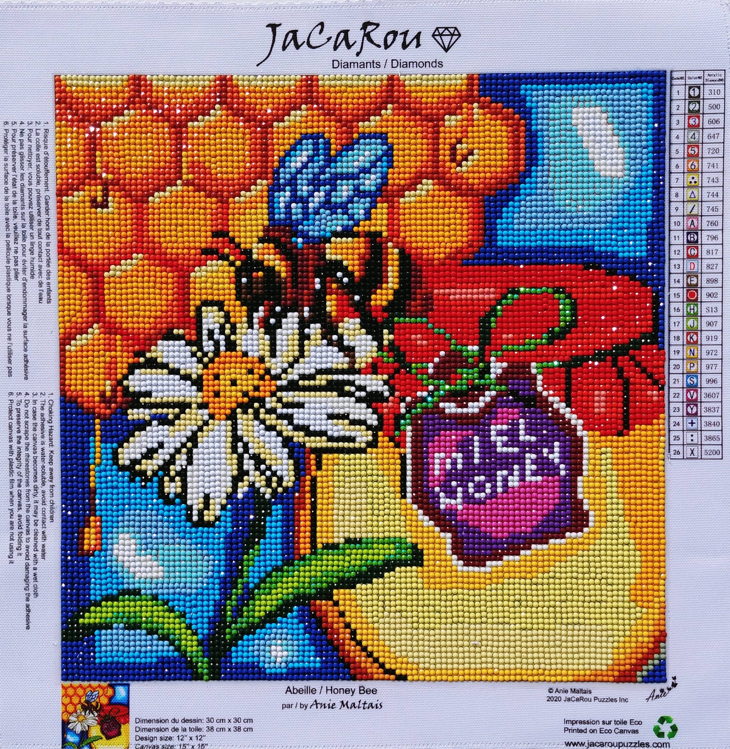 JaCaRou Puzzles Inc. - Wholesale DIY Craft Kit - Honey Bee Diamond painting Art kit1