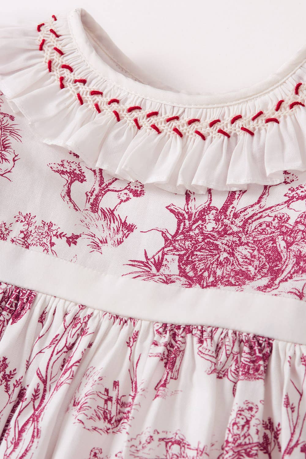 Annafie London Ltd - Venta al por mayor Vestido - Niños - Vestido Philippine con fruncido en burdeos0