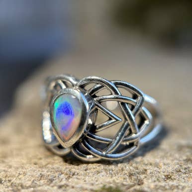 Nugent Jewelry - Wholesale Cocktail/Statement Ring - Ethiopian Opal Celtic Ring Sterling Silver