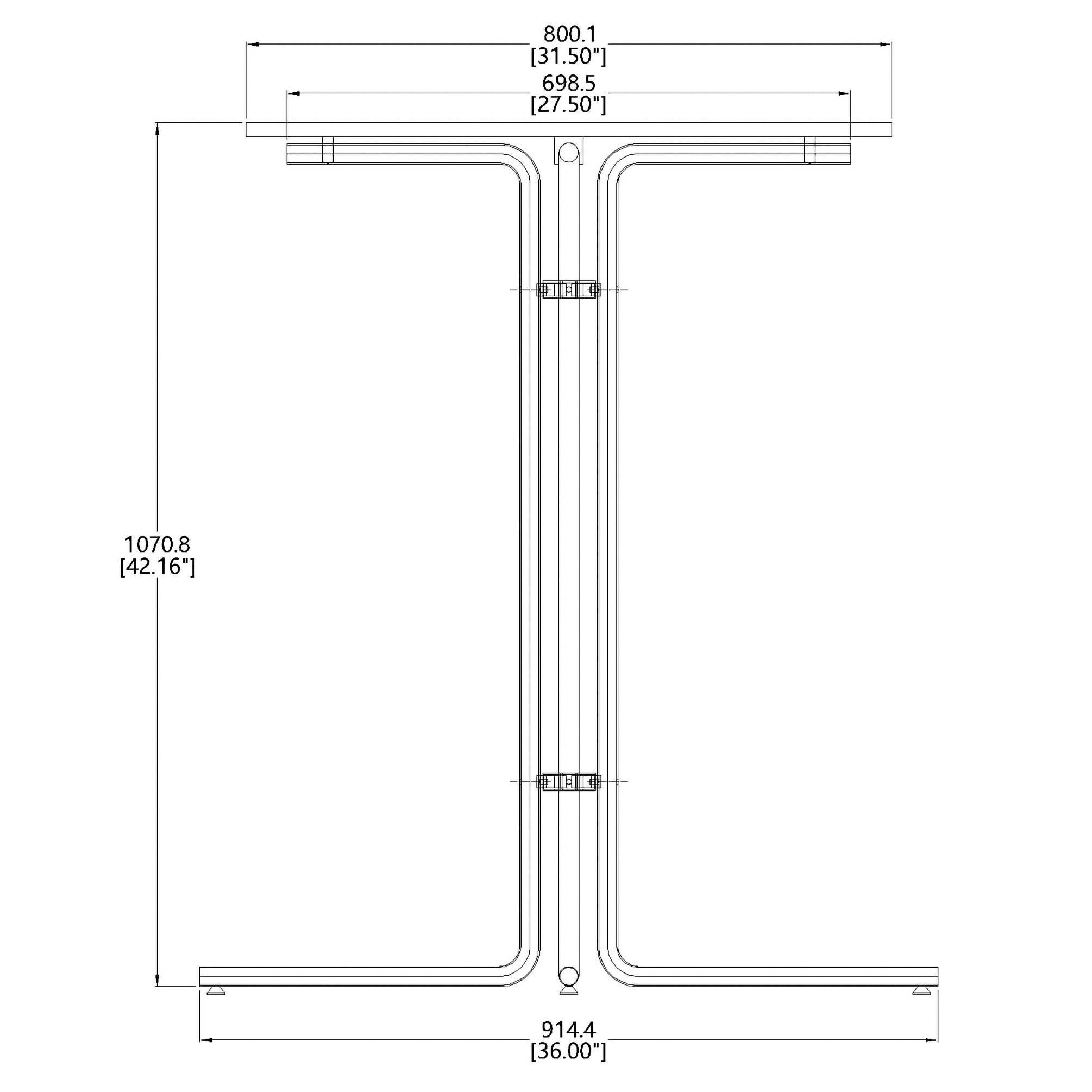 FIXTUREDISPLAYS - Wholesale Patio Table - 31.5X42" Tall Cocktail High Table Easy Fold Black Party Tradeshow Mobile Desk 1199904