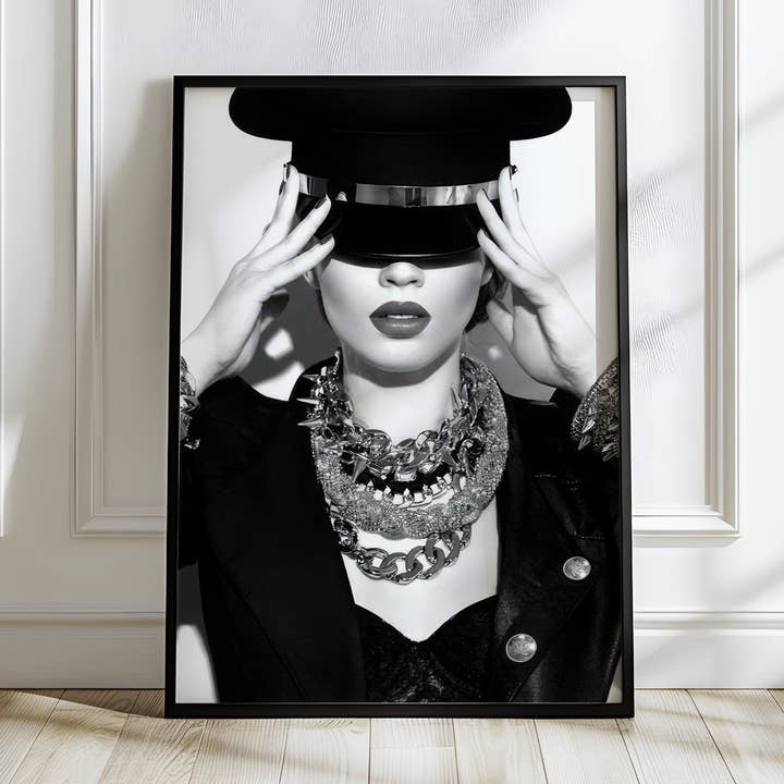 Obsidian Authority | High-Fashion Black & White Portrait Wall Art for wholesale by Belter Prints