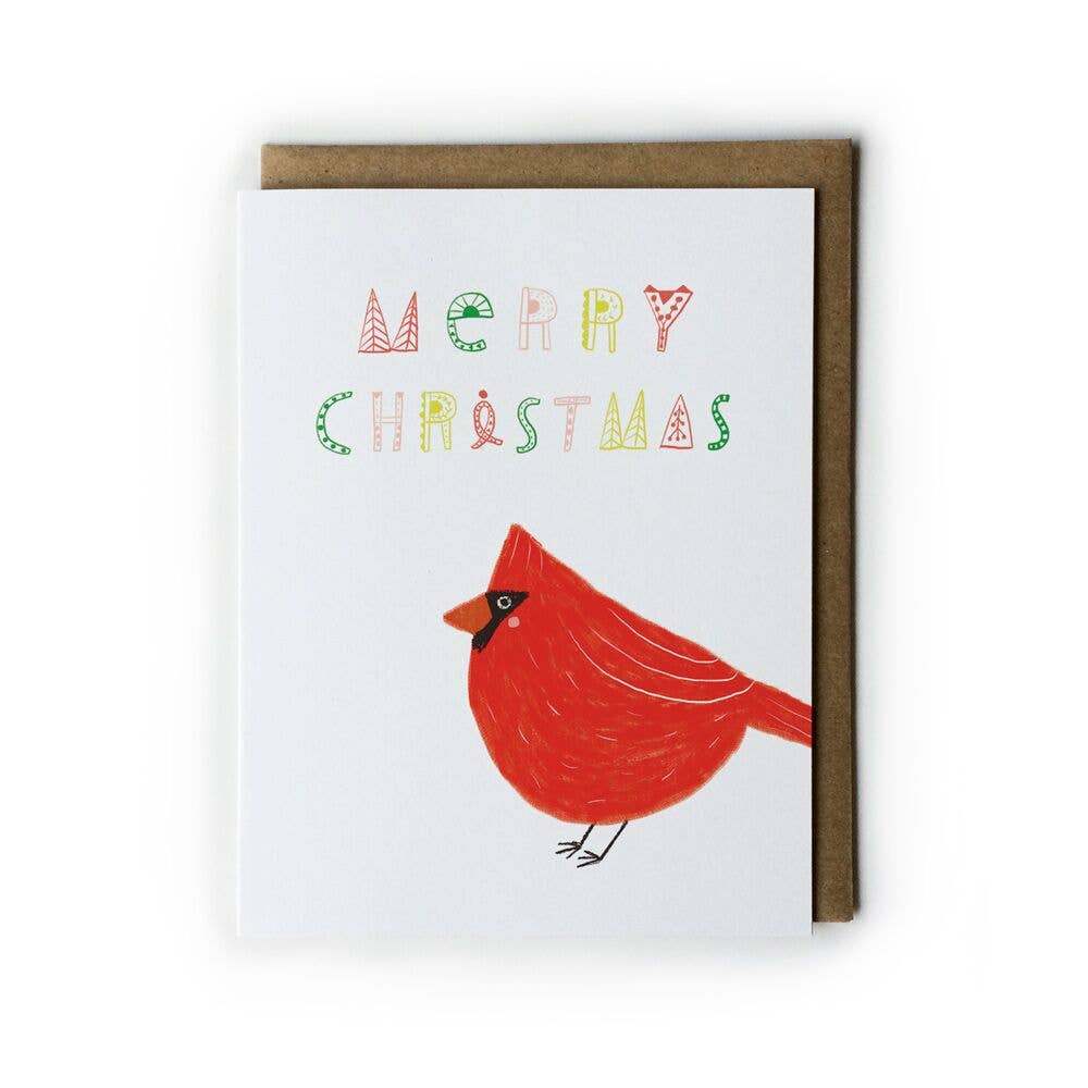 Honeyberry Studios - Wholesale Christmas Card - Cardinal Merry Christmas Greeting Card
